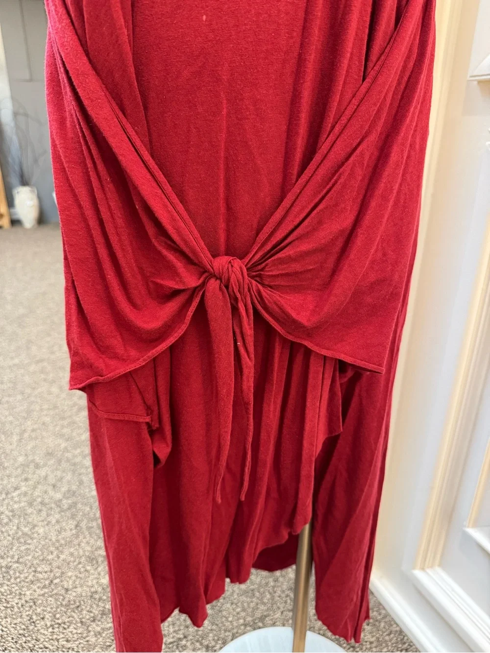 Free People Women's Wine Red Tie-Front Tank Dress - Picture 2 of 5